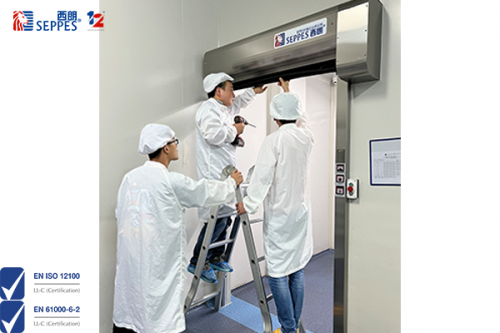制药企业的车间通道的洁净室快速门