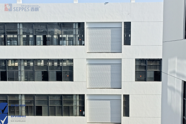 吊装口安装硬质快速门